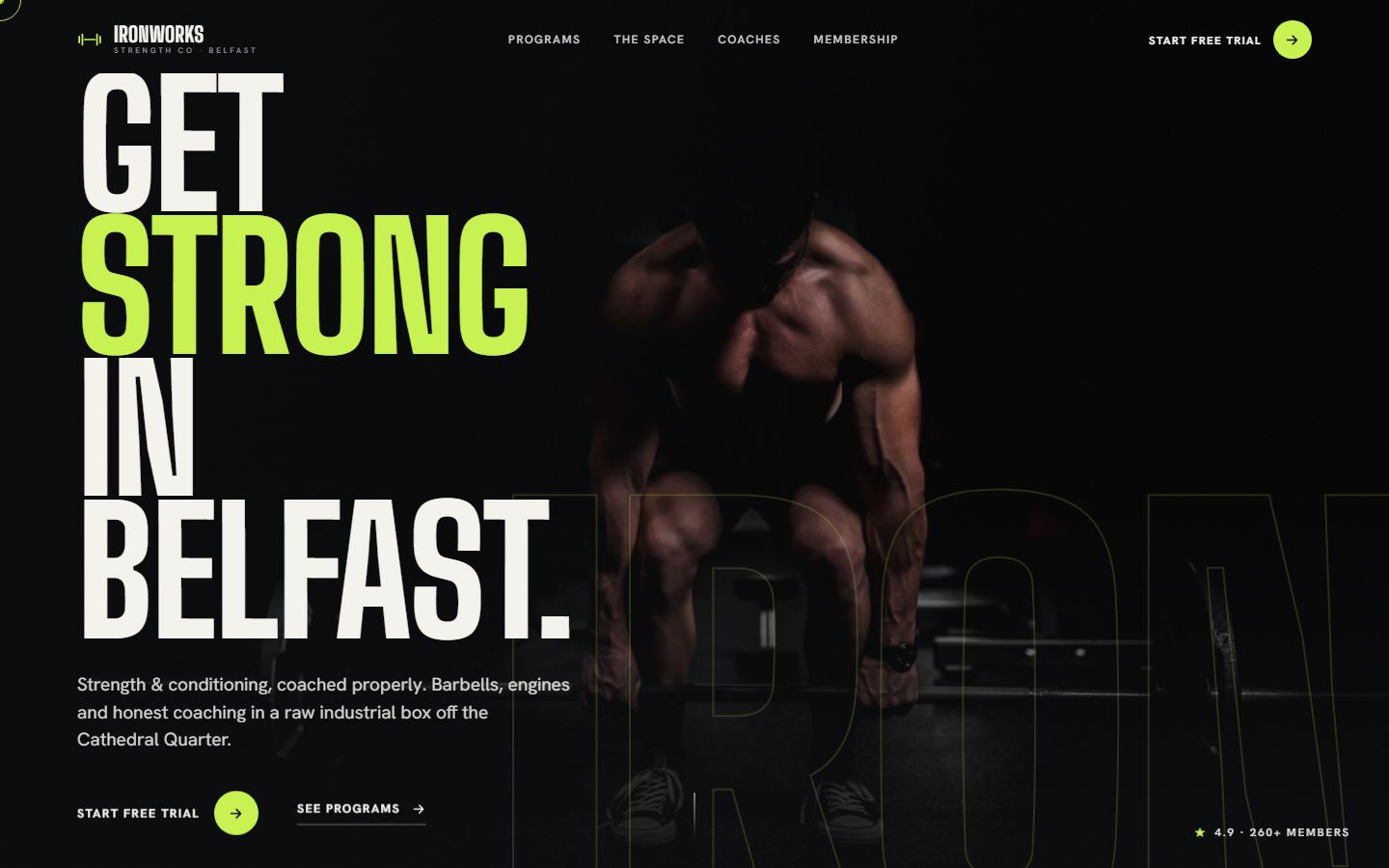 Ironworks Strength Co. — Gym website concept